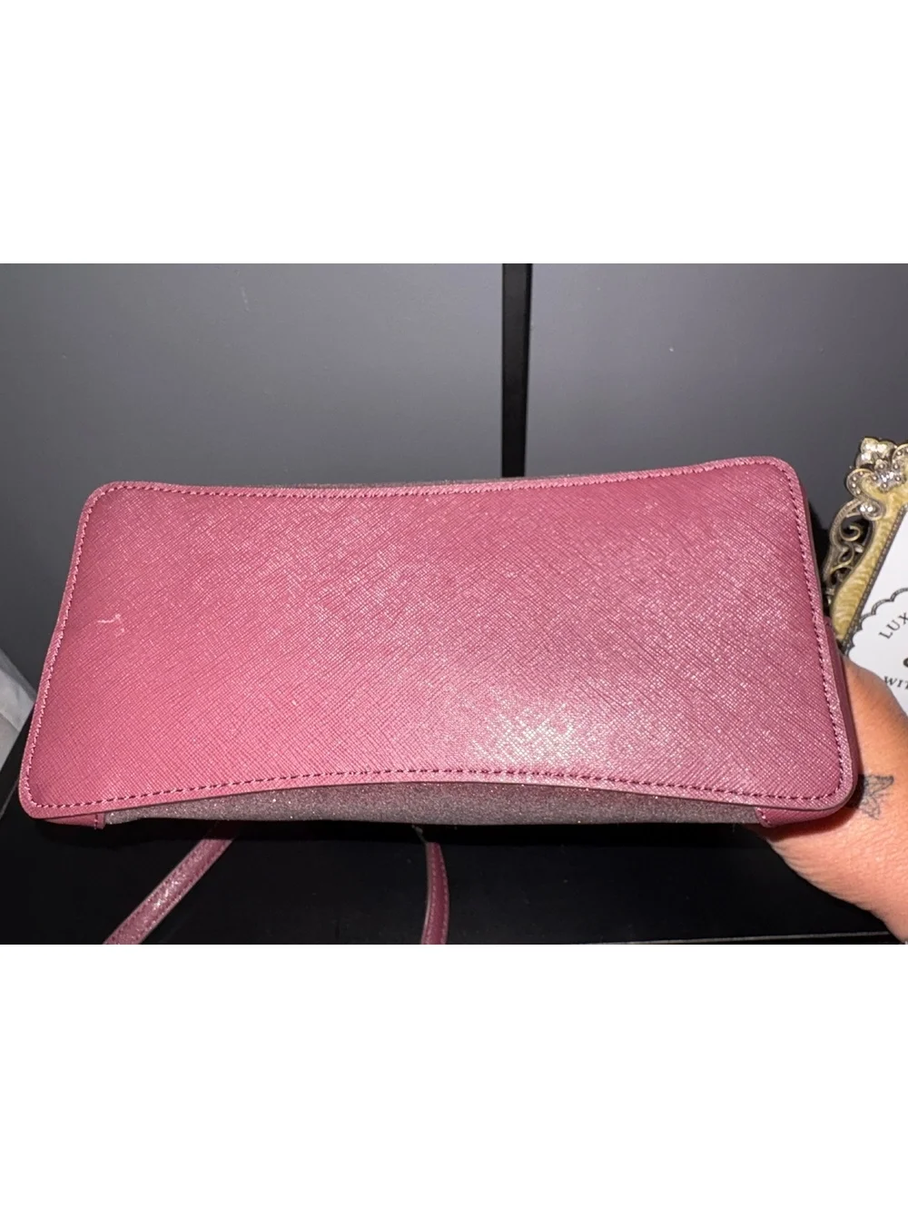 Kate Spade Shimmy Glitter Satchel Bag & Matching Card Holder